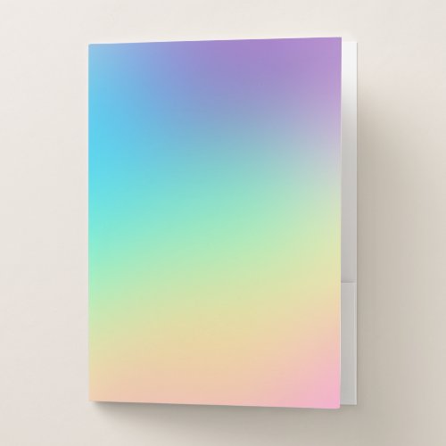 Soft Prismatic Rainbow Gradient Pocket Folder