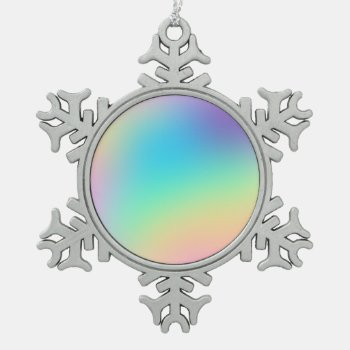 Soft Prismatic Rainbow Gradient Snowflake Pewter Christmas Ornament