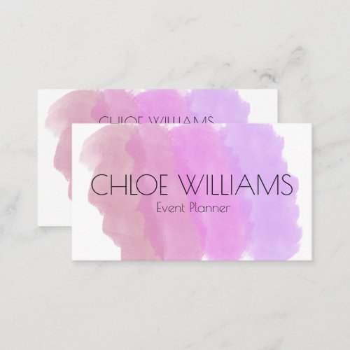 Soft Purpl Pink Painting Abstract Brush Watercolor Business Card