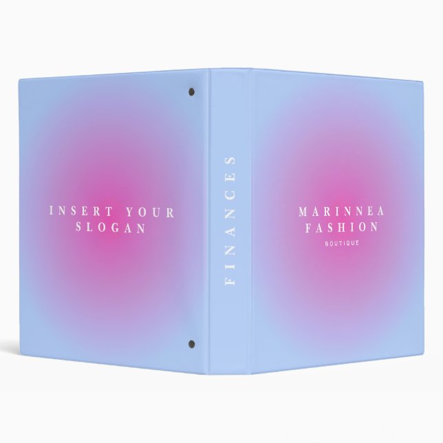 Soft Purple Blue Gradient Aura 3 Ring Binder (Background)