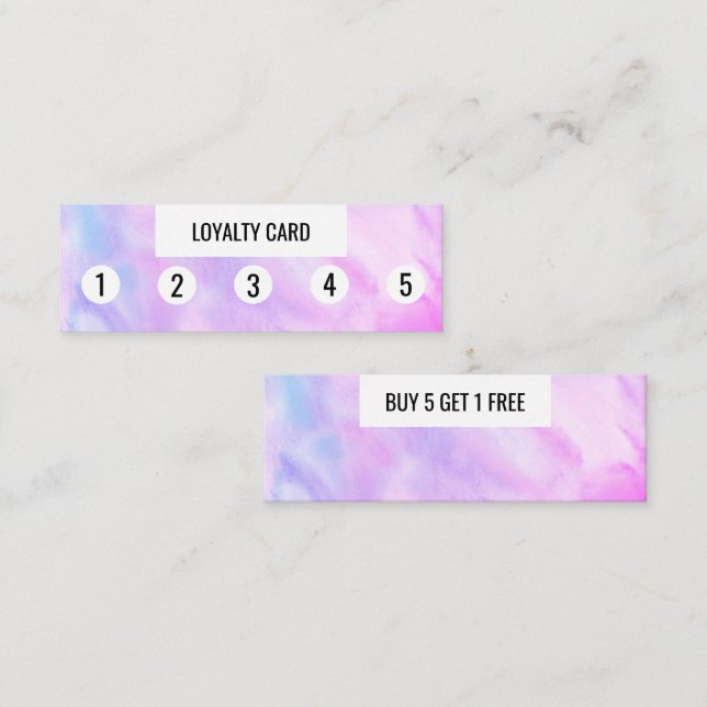 Soft Purple Blue Pastel Abstract 5 Loyalty Card (Front/Back)