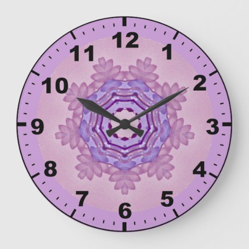  Soft Purple Bonsai Pattern Fractal  Large Clock