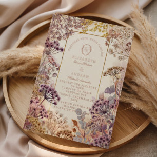 Soft Purple Botanical Romantic Wedding Foil Invitation