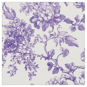 Soft Purple Botanical Toile Fabric