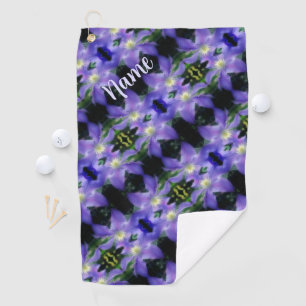 Soft Purple Clematis Flower Pattern Personalized Golf Towel