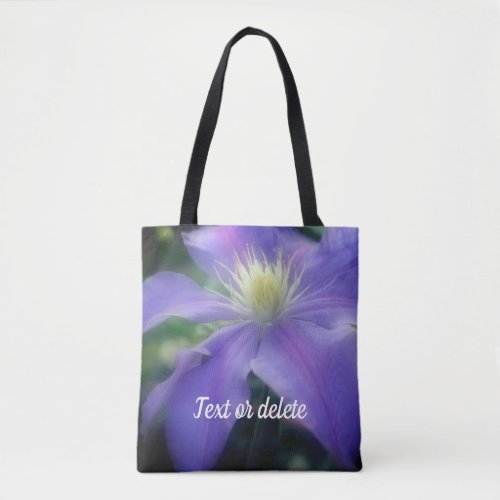 Soft Purple Clematis Flower Personalized Tote Bag