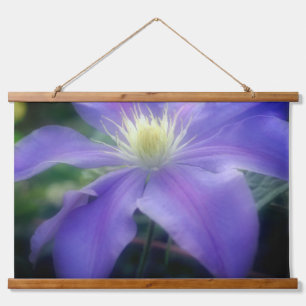 Soft Purple Clematis Flower Petals Hanging Tapestry