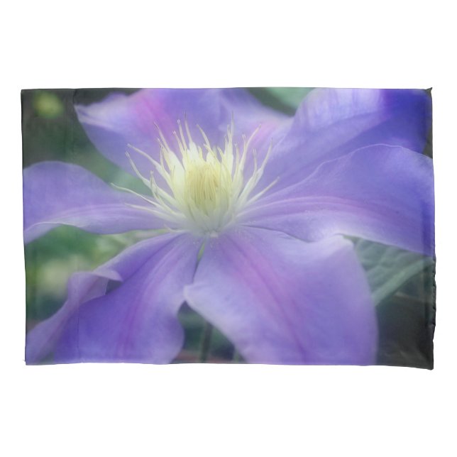 Soft Purple Clematis Flower  Pillow Case (Front)