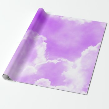 Soft Purple Clouds Wrapping Paper by FunWithFibro at Zazzle