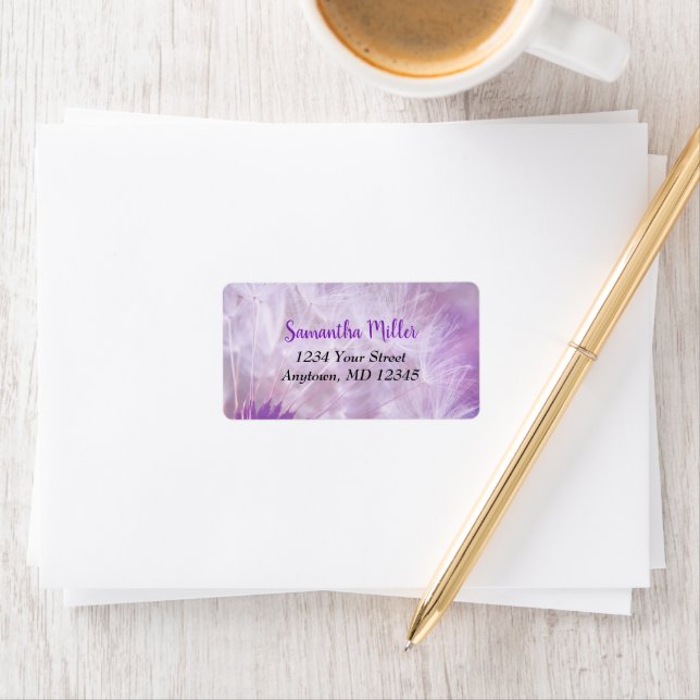 Soft Purple Dandelion | Bookplate Label (Insitu)
