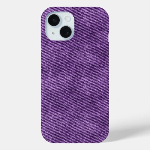 Soft Purple Denim Pattern iPhone 15 Case