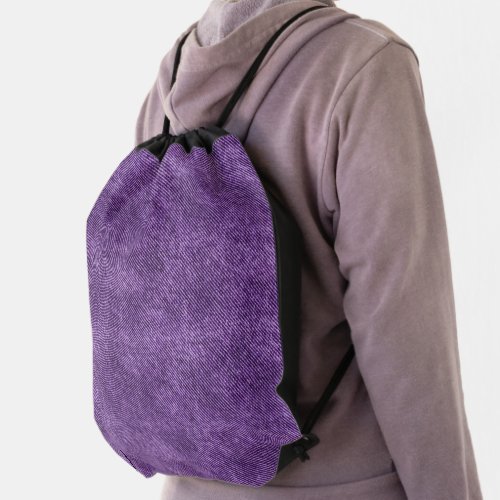 Soft Purple Denim Pattern Drawstring Bag