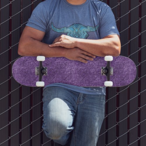 Soft Purple Denim Pattern Skateboard