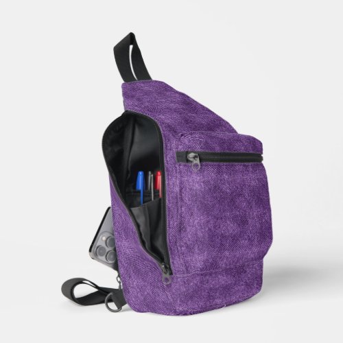 Soft Purple Denim Pattern Sling Bag