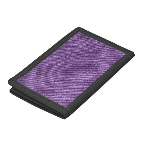 Soft Purple Denim Pattern Trifold Wallet