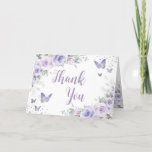 Soft Purple Floral Butterflies Silver Quinceañera Thank You Card<br><div class="desc">This pretty lavender purple floral Quinceañera / Sweet 16 Folded Tent Style Thank You Card features beautiful lavender flowers and purple and silver butterflies. Simply click the customize it further button to edit the texts,  change fonts and fonts colors. Matching items available in store. (c) Somerset Fine Paperie</div>