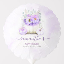 Soft Purple Floral Pumpkin Baby Shower Balloon