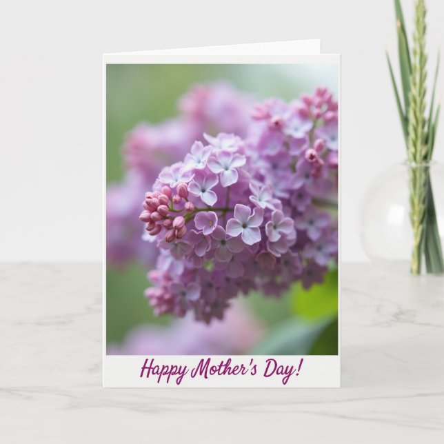 Soft Purple Flower Mothers Card (Front)