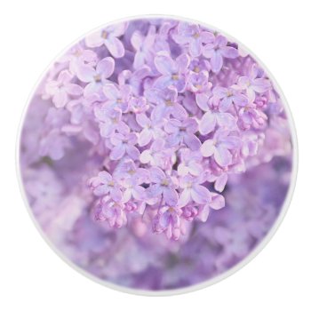 Soft Purple French Lilacs Ceramic Knob by Vanillaextinctions at Zazzle