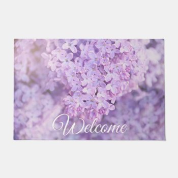 Soft Purple French Lilacs Doormat by Vanillaextinctions at Zazzle
