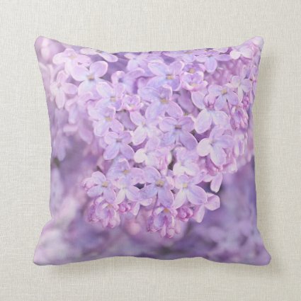 Soft Purple French Lilacs Throw Pillow