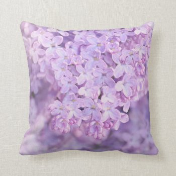 Soft Purple French Lilacs Throw Pillow by Vanillaextinctions at Zazzle