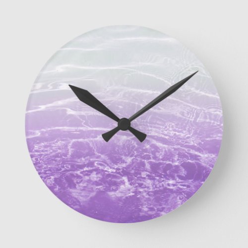 Soft Purple Gray Ocean Dream 1 water decor art Round Clock
