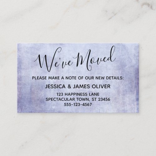 Soft Purple Grunge Weve Moved Enclosure Card