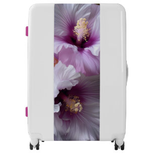 Soft Purple Hibiscus Flower Art Luggage – Elegant