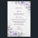 Soft Purple Lavender Floral Greenery Menu Sheet<br><div class="desc">Personalize these budget floral menu sheets easily and quickly. Simply click the customize it further button to edit the texts, change fonts and fonts colors. Featuring pretty pastel lavender purple flowers, delicate greenery and silver elements. This versatile design is perfect for many occasions including wedding, bridal shower, baby shower, birthday...</div>