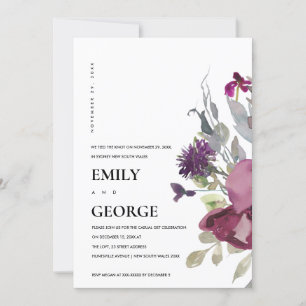 SOFT PURPLE LILAC FLORAL WE TIED THE KNOT INVITE