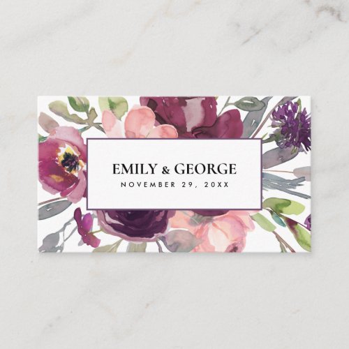 SOFT PURPLE LILAC WATERCOLOR FLORA WEDDING WEBSITE BUSINESS CARD