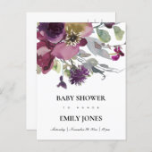 SOFT PURPLE LILAC WATERCOLOR FLORAL BABY SHOWER INVITATION POSTCARD (Front/Back)