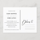 SOFT PURPLE LILAC WATERCOLOR FLORAL BABY SHOWER INVITATION POSTCARD (Back)