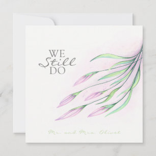 Soft Purple Lilies Vow Renewal 25 Years Invitation