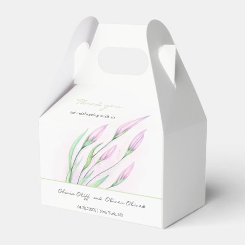 Soft Purple Lilies Wedding Favor Boxes