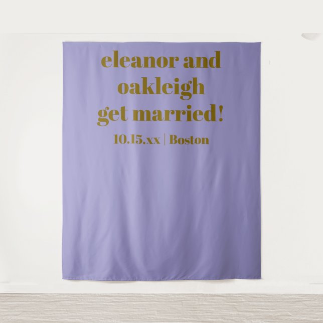 Soft Purple Modern Wedding Custom Photo Backdrop (Front)
