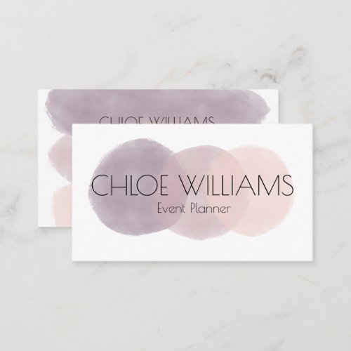 Soft Purple Painting Abstract Brush Watercolor Business Card