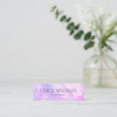 Soft Purple Painting Abstract Brush Watercolor Mini Business Card (Standing Front)