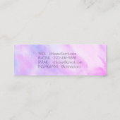 Soft Purple Painting Abstract Brush Watercolor Mini Business Card (Back)