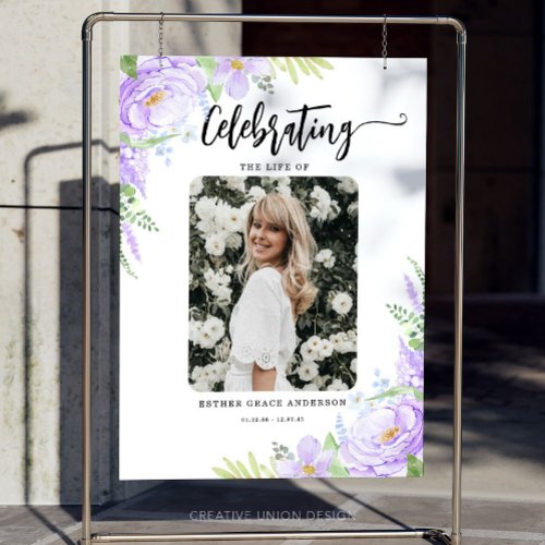 Soft Purple Petals Celebration of Life Welcome