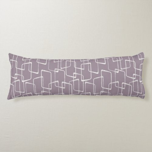 Soft Purple Retro Lino Print Geometric Pattern Body Pillow