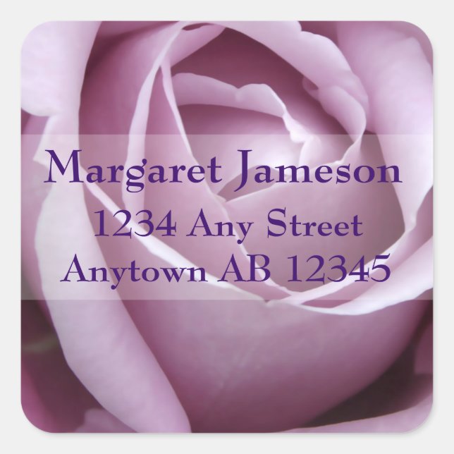 Soft Purple Rose Wedding Return Address Label (Front)