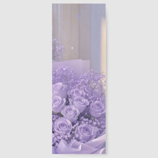 Soft Purple Roses & Baby's Breath Bouquet Bookmark