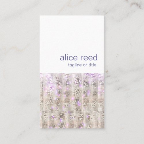 Soft Purple Sparkle Silver Sequins Business Card