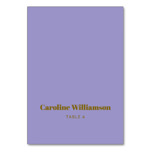 Soft Purple Typography Custom Table Place Card