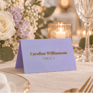 Soft Purple Typography Custom Table Place Card