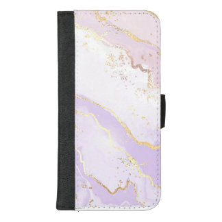 Soft Purple Watercolor Gold Splash Elegant iPhone 8/7 Plus Wallet Case