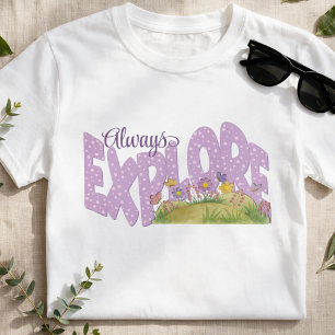 Soft Purple Whimsical Garden Explore T-Shirt