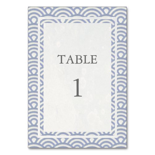 Soft Purple  White Japanese Seigha Table Number